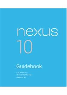 Google Nexus 10 manual. Tablet Instructions.